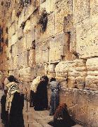Gustav Bauernfeind The Wailing Wall, Jerusalem oil on canvas